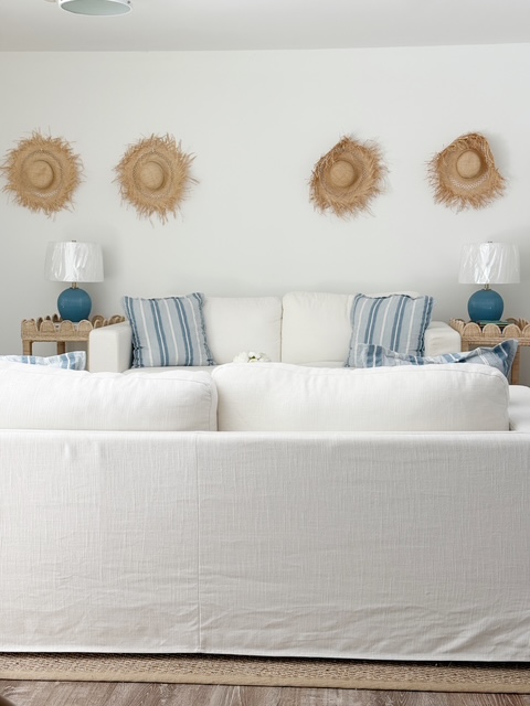 Sitting room with slipcovered sofa